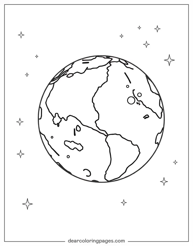 Earth With Stars in the Background