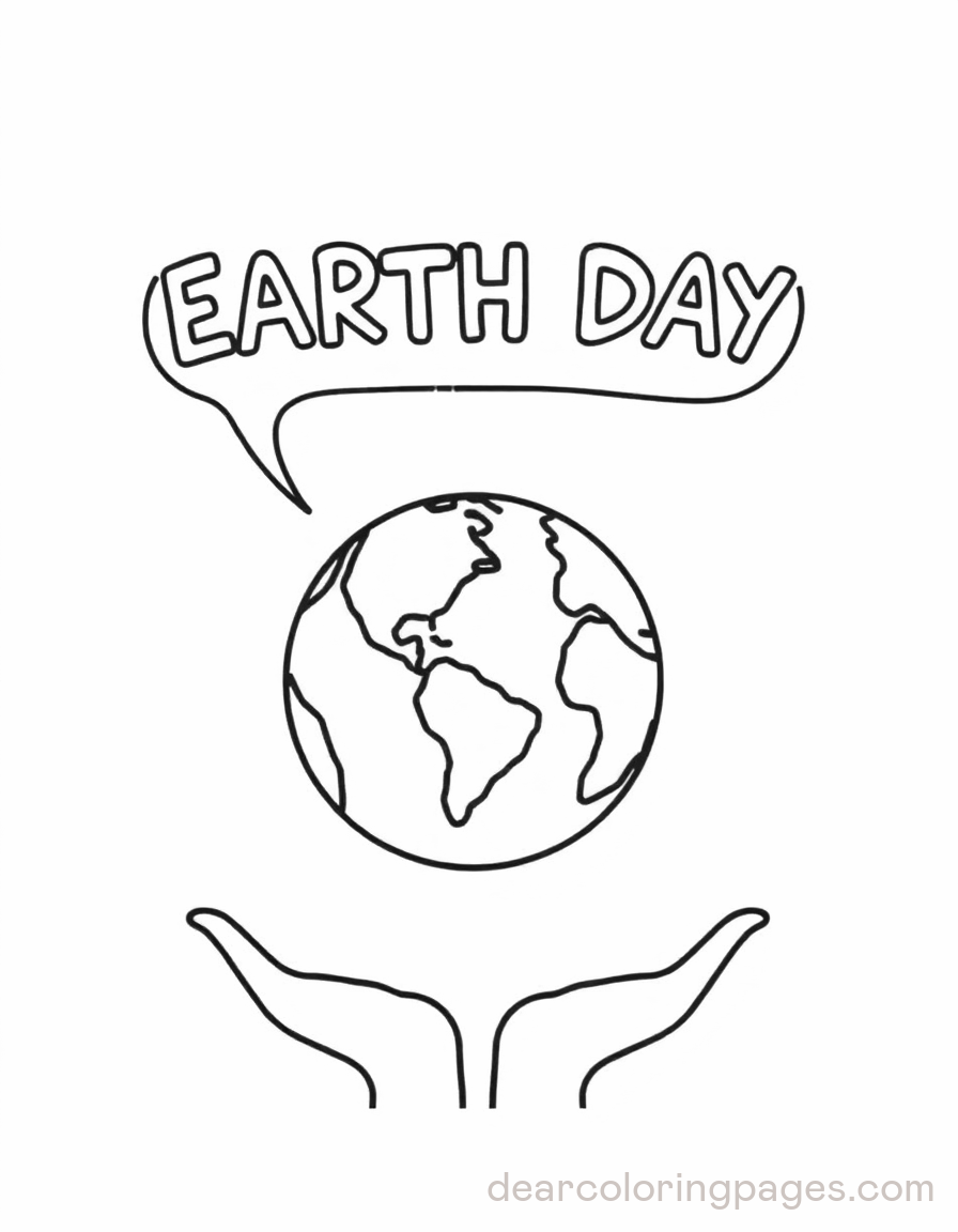 Earth Coloring Page - Earth Day