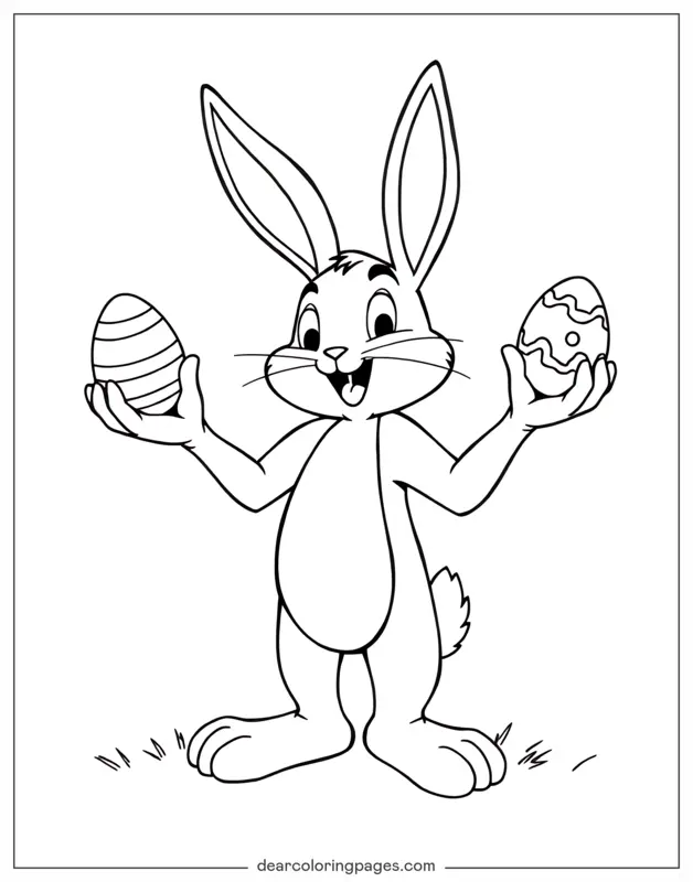 Hase hält Ostereier