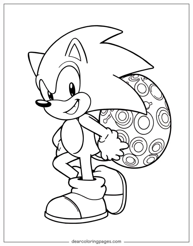 Sonic the Hedgehog Carregando Ovo Decorado Nas Costas