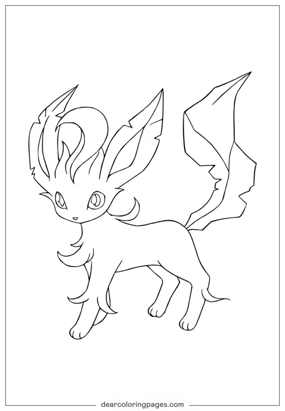 Eevee Evolutions Coloring Page - Leafeon