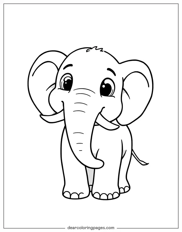 Elefante Disegno da Colorare - Elefante da cartone