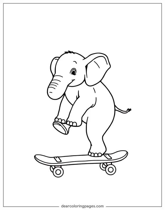 Animali Disegni da Colorare - Elefante Disegno da Colorare