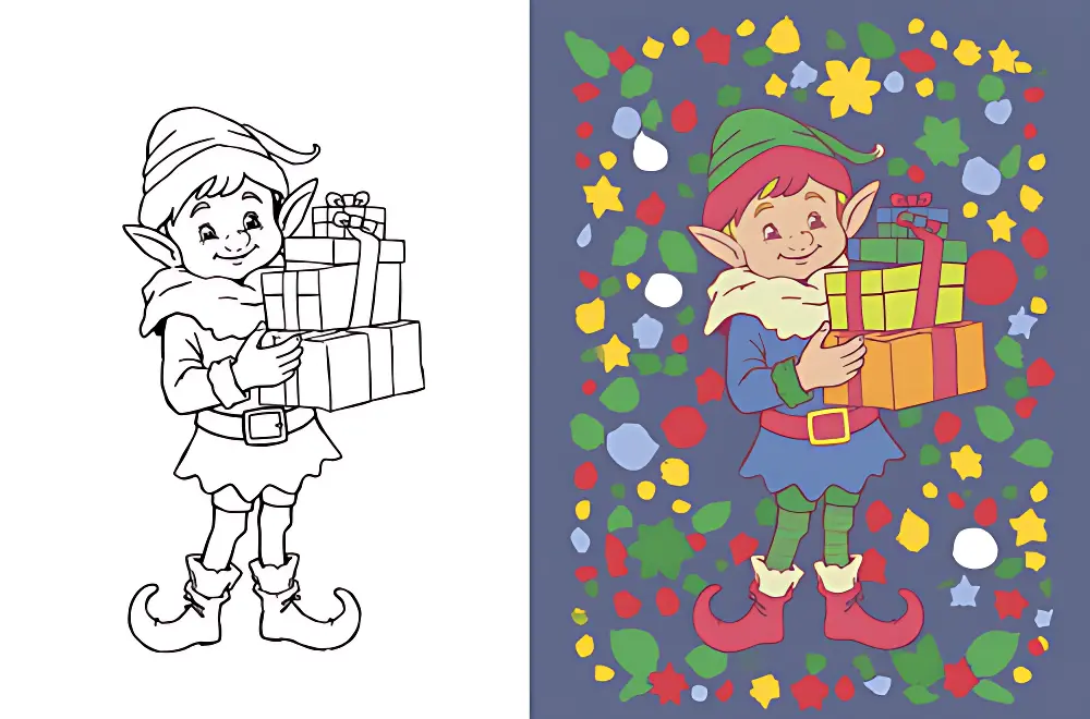 Elf Coloring Pages | Dear Coloring Pages