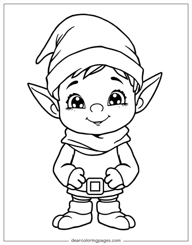 Carino Disegno da Colorare - Elfo carino