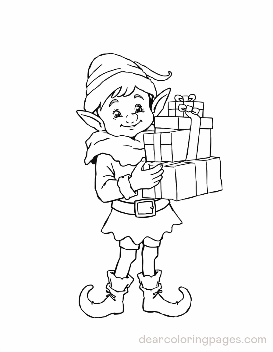 Elf Carrying Presents