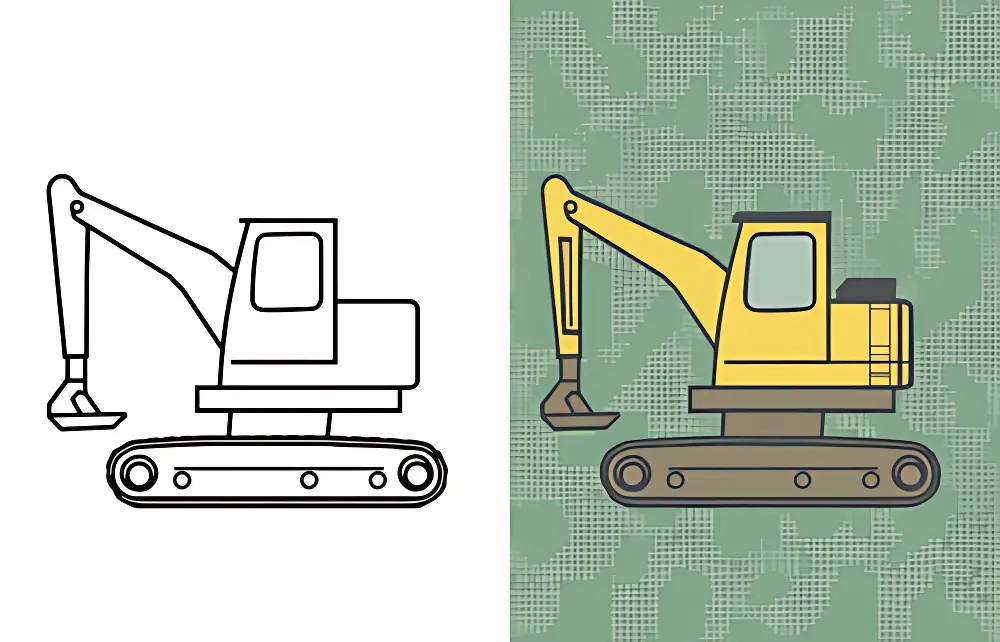 Excavator Coloring Pages