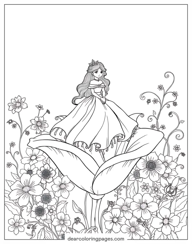 Hada Dibujo para Colorear - Hada Pequeña