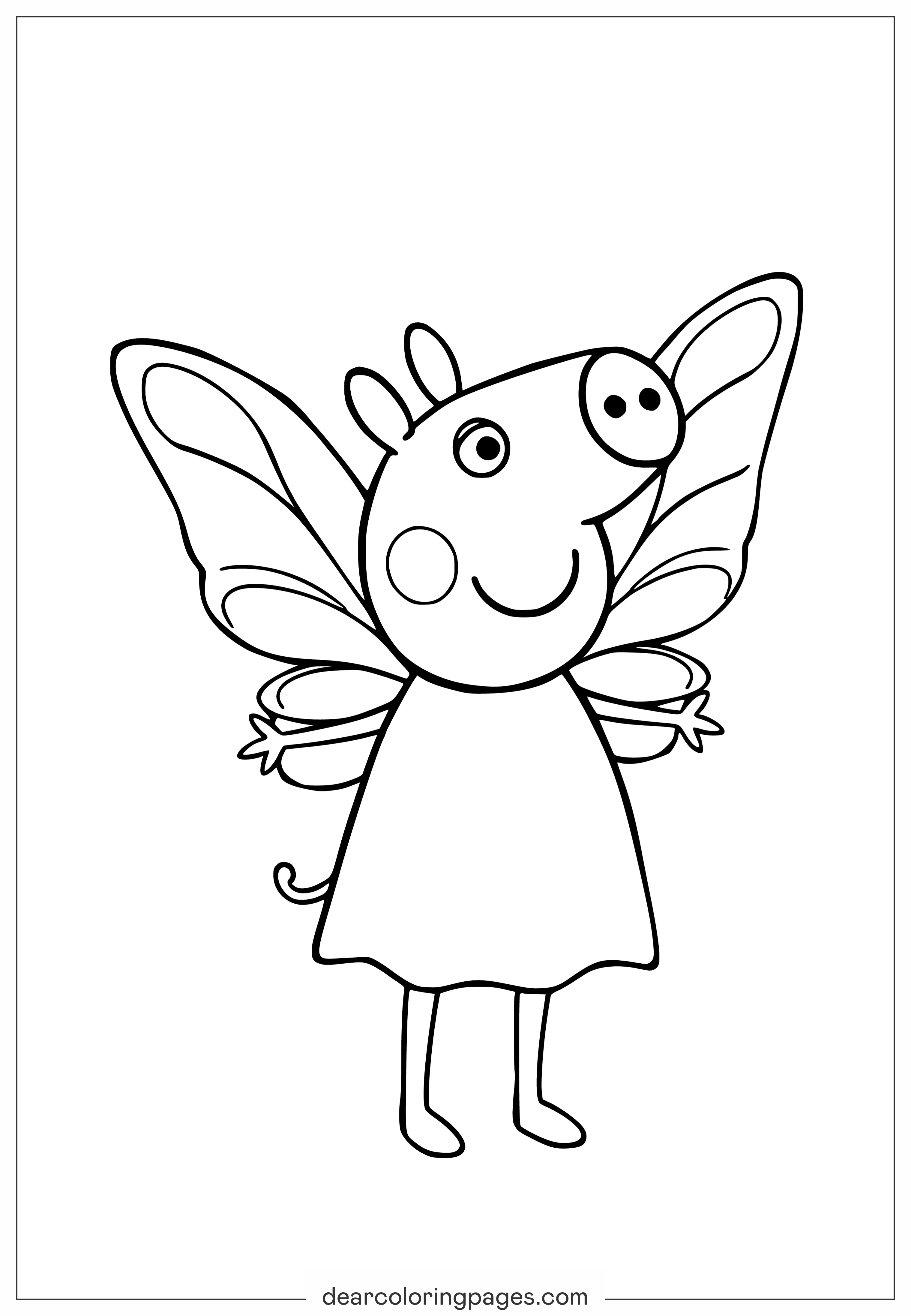 Peppa Pig Fairy Coloring Page