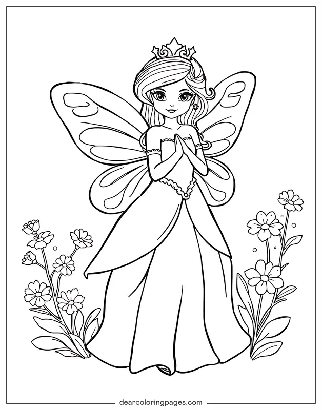 Hada Dibujo para Colorear - Princesa de Hadas