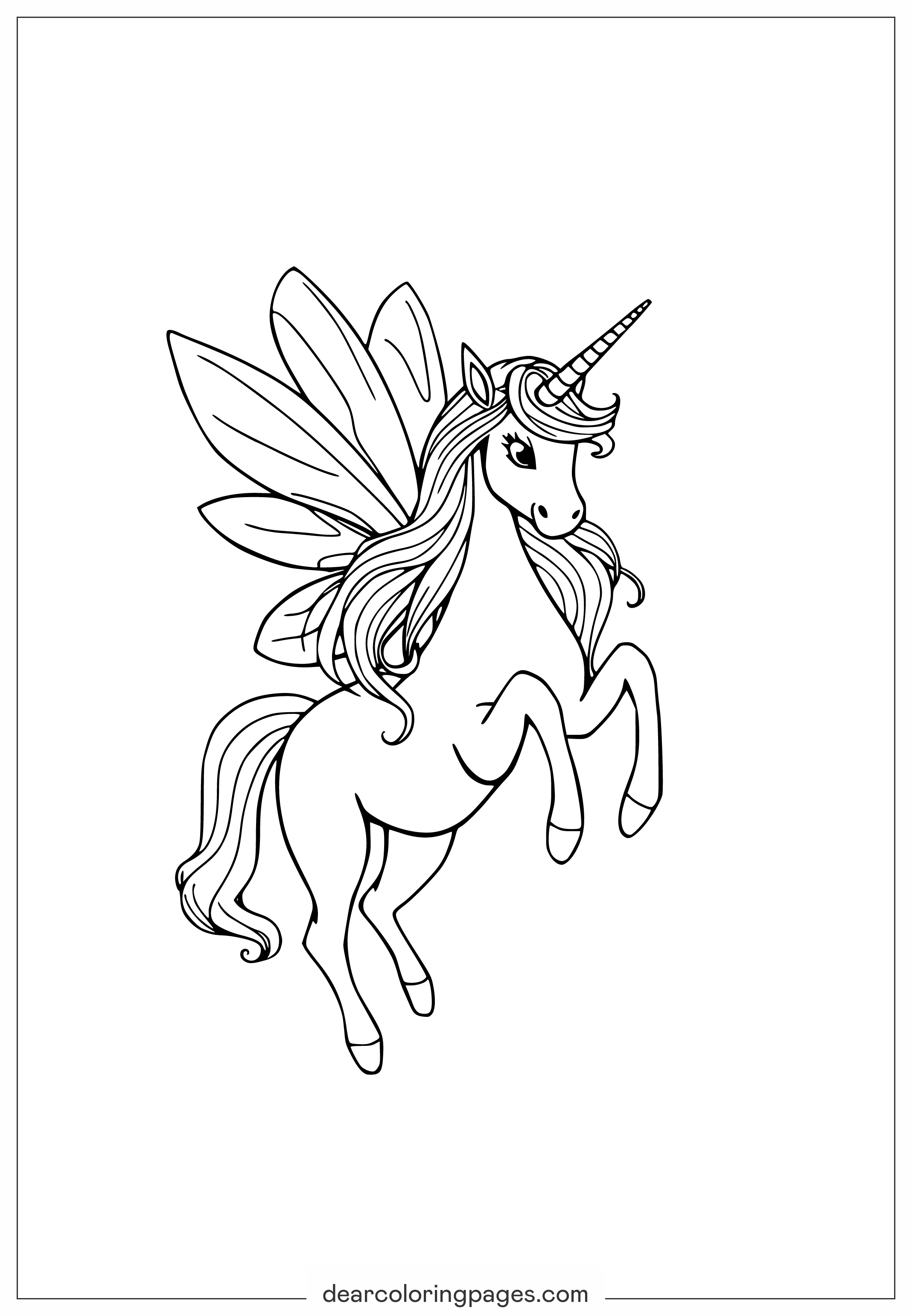 Unicorn Fairy Coloring Page
