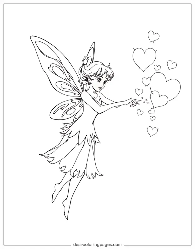 Hada Dibujo para Colorear - Hada del Amor