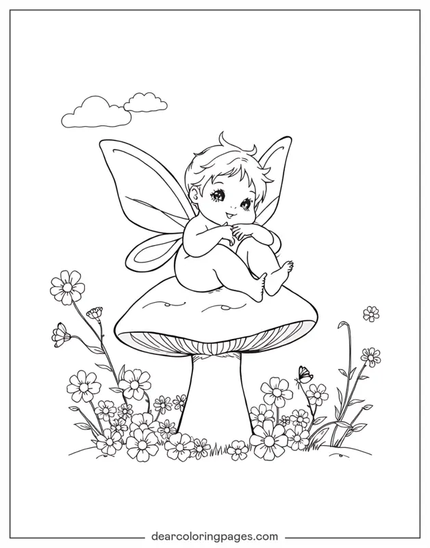 Hada Dibujo para Colorear - Hada Gordita