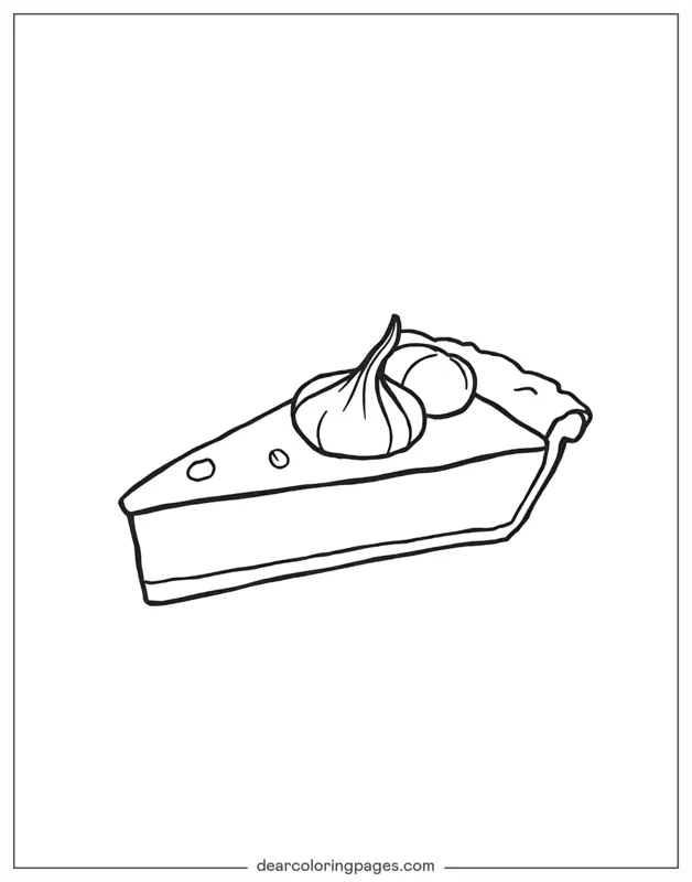 Cake Coloring Page - Slice of Pumpkin Pie