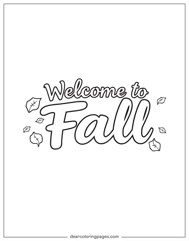 Autunno Disegno da Colorare - Benvenuto all'autunno