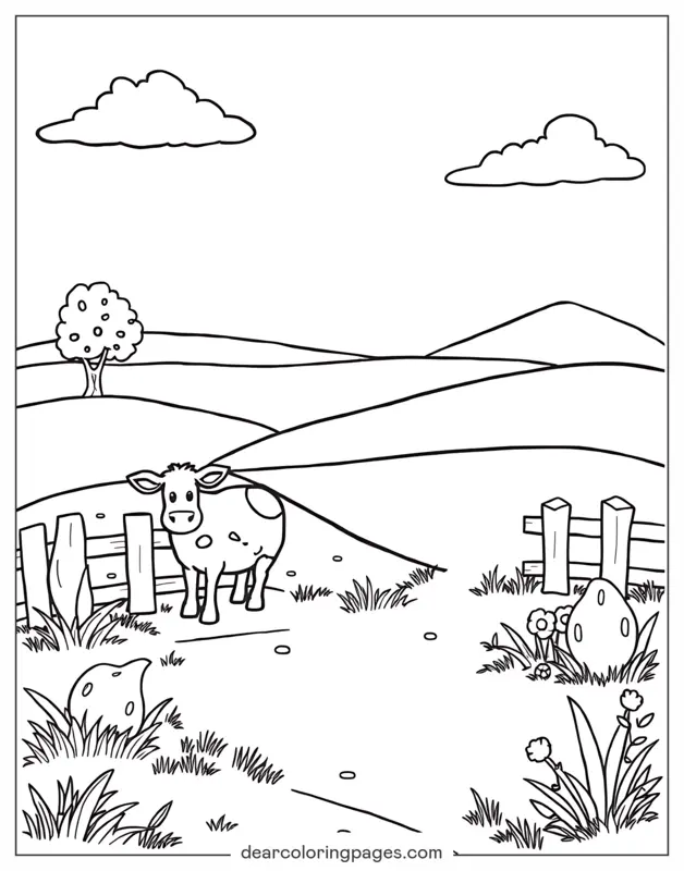 Fattoria Disegno da Colorare - Terreni agricoli