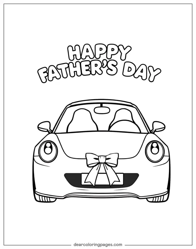 Car Coloring Page - Father's Day Gift