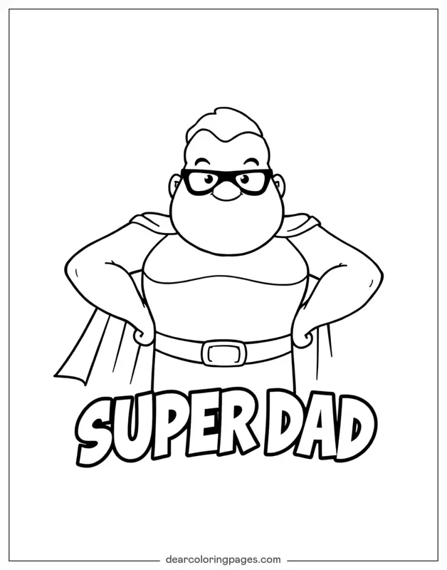 Vatertag Ausmalbild - Super Dad
