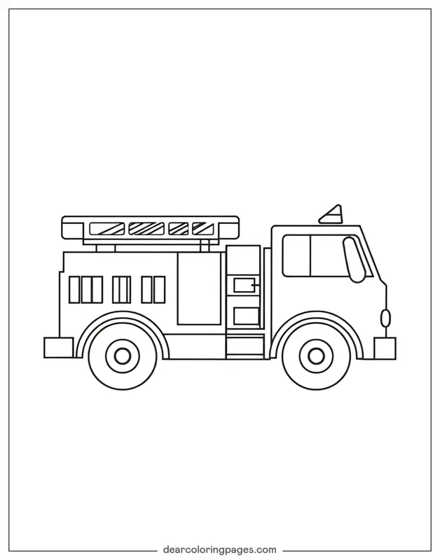 Transporte Dibujos para Colorear - Camión de bomberos Dibujos para Colorear