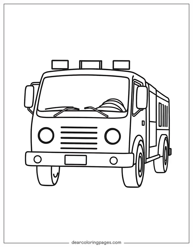 Camion dei pompieri a linea semplice