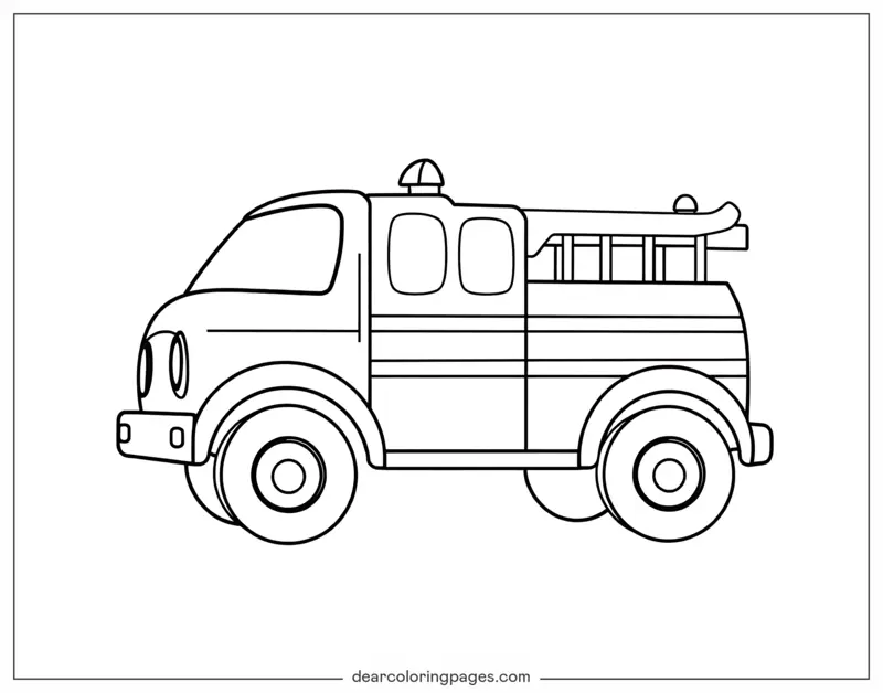 Camion dei pompieri a linea semplice