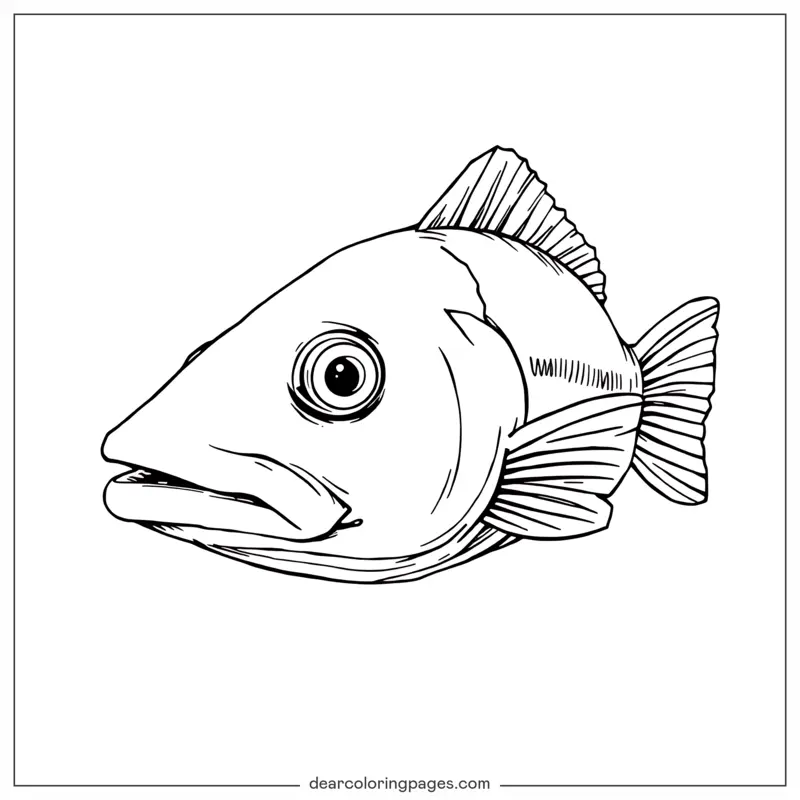 Fish Coloring Page - Fish Line Art