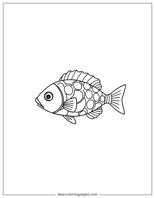 Fish Coloring Page - Simple Line Fish