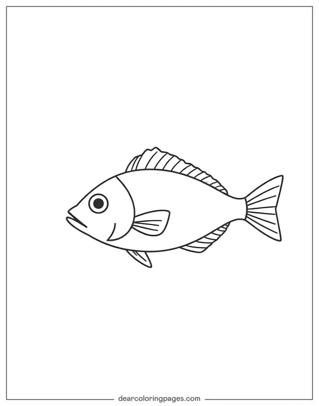 Fish Coloring Page - Simple Fish Outline