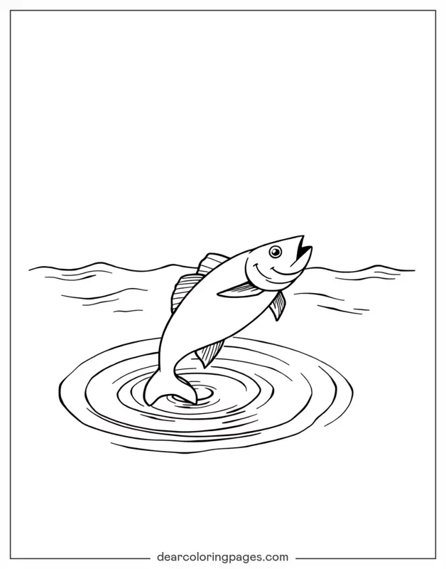 Fish Coloring Page - Fish Leap