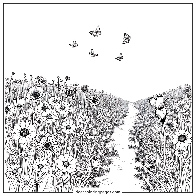 Blume Ausmalbild - Wildblumen