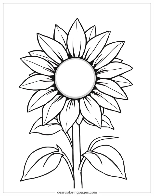Blume Ausmalbild - Sonnenblume