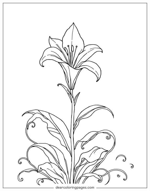 Blume Ausmalbild - Lilie