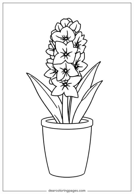 Blume Ausmalbild - Druckbares Hyazinthen Ausmalbild