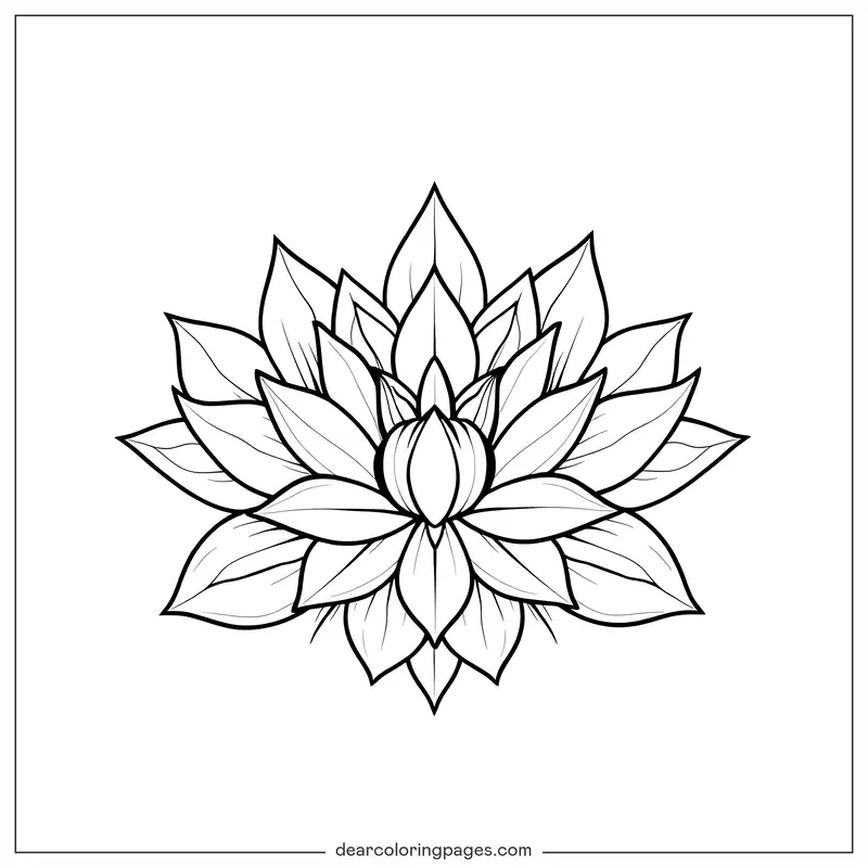 Blume Ausmalbild - Serene Lotus Mandala Ausmalbild
