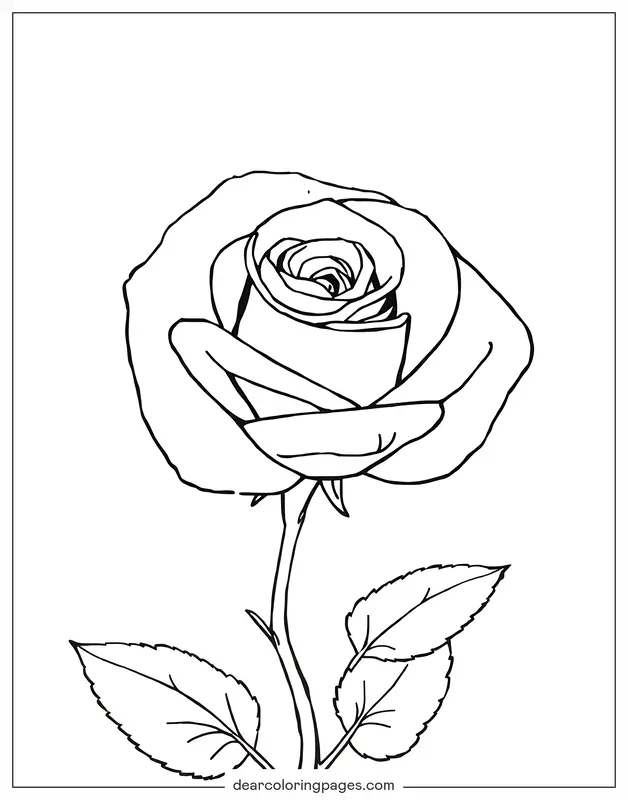 Rosa Desenho para Colorir - Desenho para Colorir de Rosa