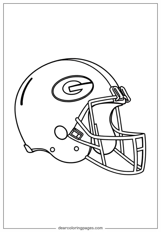 Football Coloring Page - American Football Helmet With Packers Logo