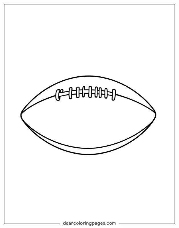 Football Coloring Page - Simple Line American Football