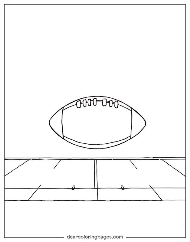 Football Coloring Page - Handdrawn American Football