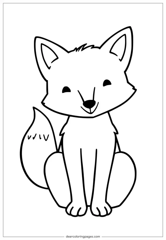 Adorable Fox Coloring Page for Kids