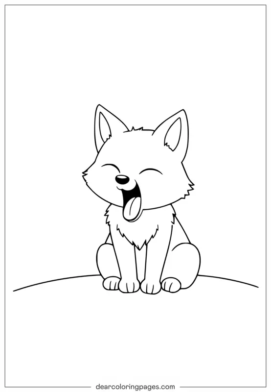 Cute Baby Fox Yawning