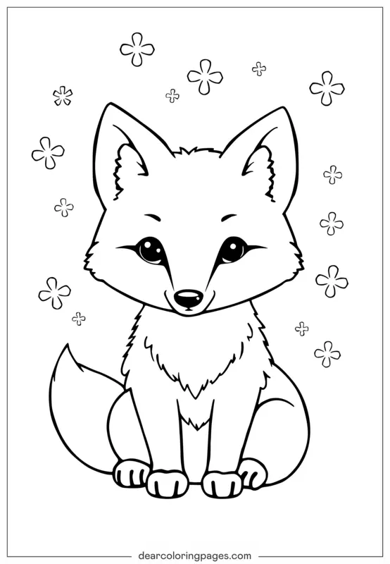 Cute Arctic Fox Coloring