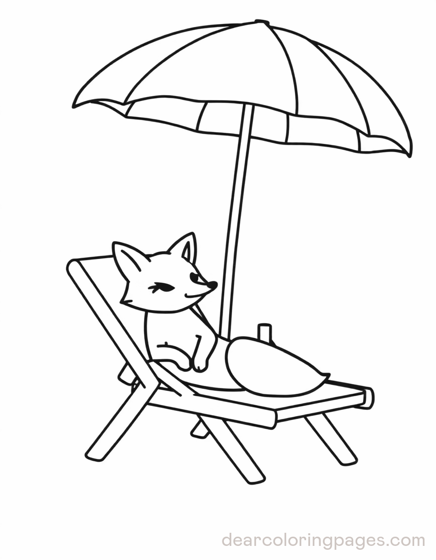 Fox on Beach Chair