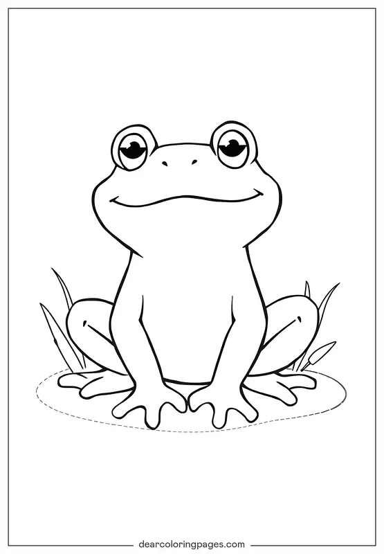 Coloriage de Grenouille – Grenouille de dessin animé