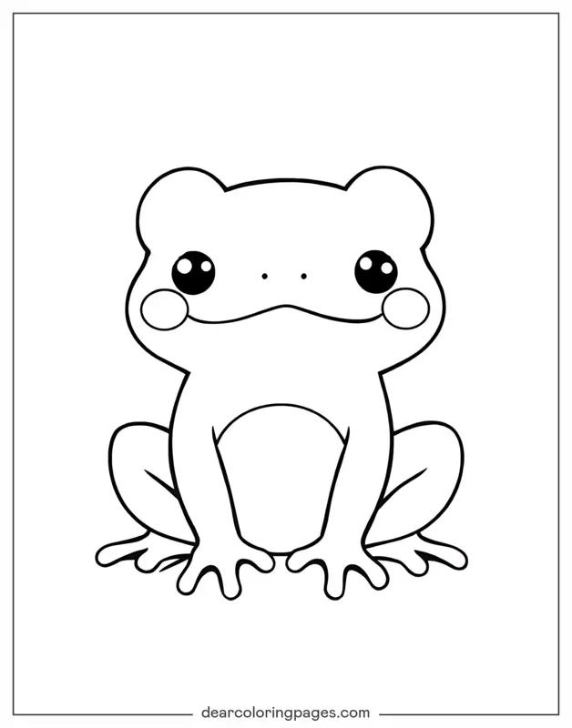 Coloriage de Grenouille – Grenouille de dessin animé