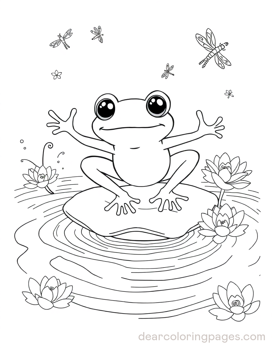 Happy Frog on Lily Pad