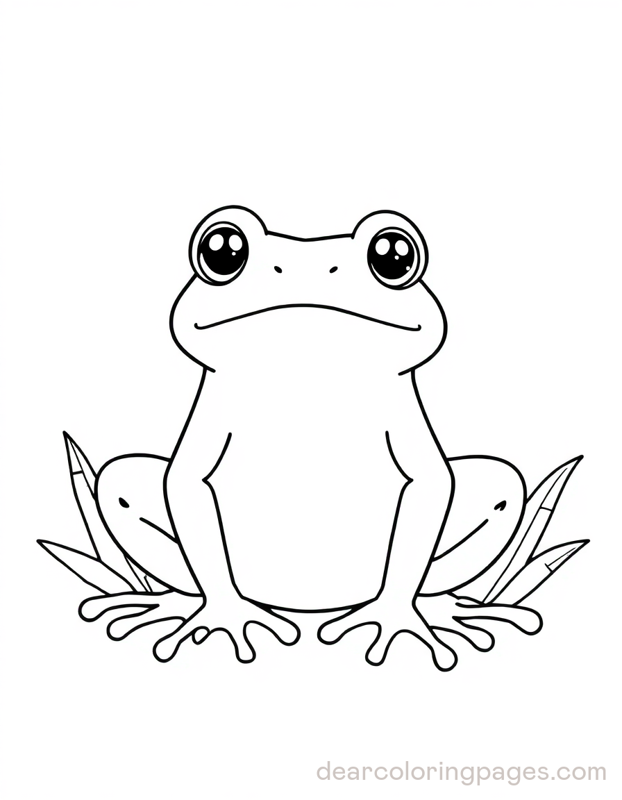 Simple Line Art Frog