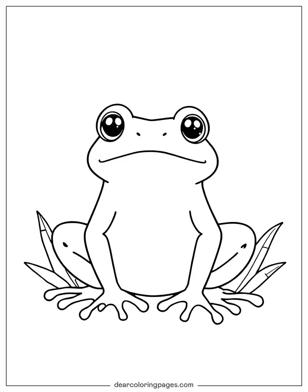 Coloriage de Grenouille – Dessin de grenouille en ligne simple