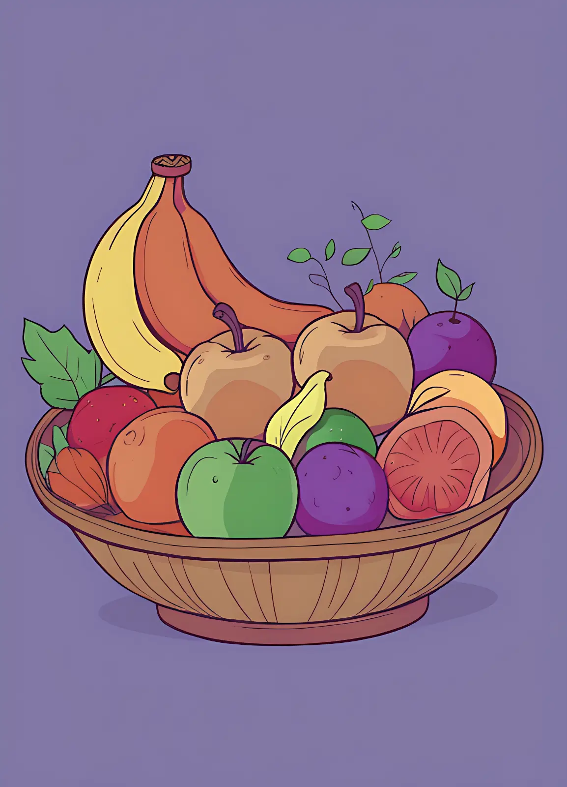 Essen Ausmalbilder - Obst Ausmalbild