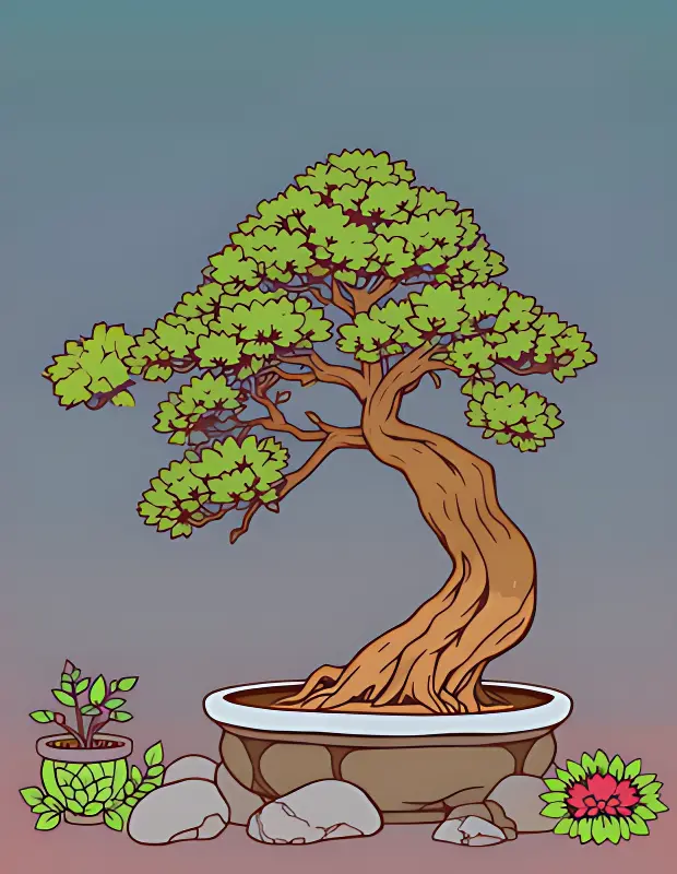 自然与建筑涂色页面 - 花园涂色页