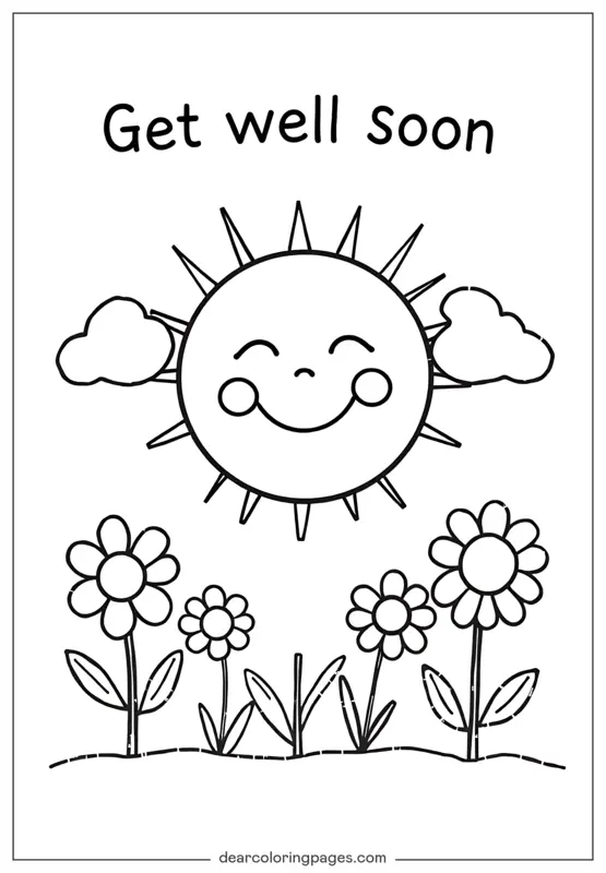 Dessin à Colorier Mignon Remets-toi Bien
